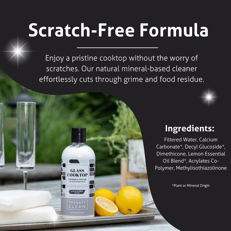 therapy Glass Stove Top Cleaner 16 fl oz. (2 Pack) - Safe for Ceramic, Electric, Induction Stovetops - Image 4